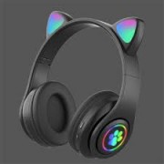 B39 CAT + Ears + LED Wireless Bluetooth 5.0 Headphones Black